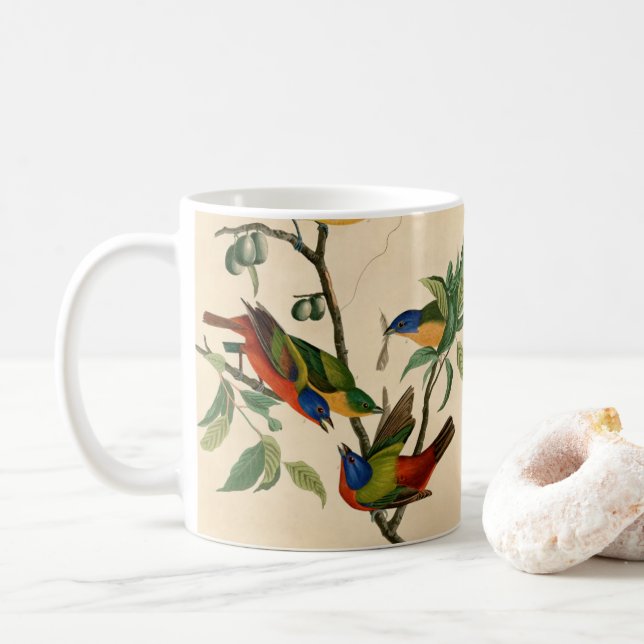 Vintages Audubon-Gemälde für Vogelgezwitscher Kaffeetasse (Mit Donut)