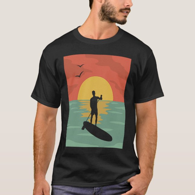 Vintages Aufhängepaddel (SUP Retro Paddleboarding  T-Shirt (Vorderseite)