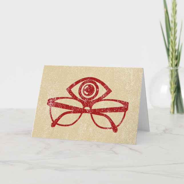 Vintages Auge & Augenbrille Karte (Vorderseite)