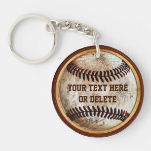 Vintages Aussehen Baseball Keychains PERSONALISIER Schlüsselanhänger
