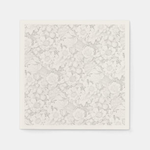 Vintages Aussehen, Blumenweiße Spitze Serviette