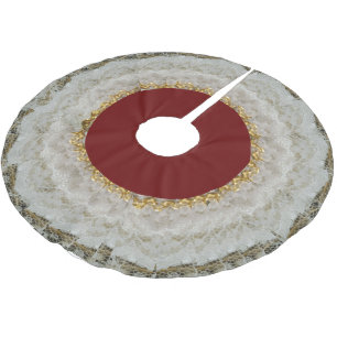 Vintages Aussehen des Ruffled Lace Weihnachtsrock Polyester Weihnachtsbaumdecke