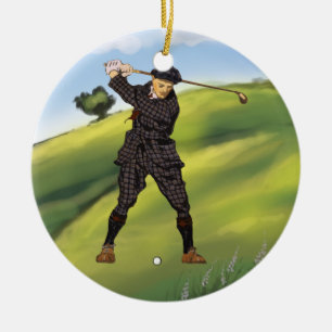 Vintages Aussehen Golfer Golf Ornament Anhänger
