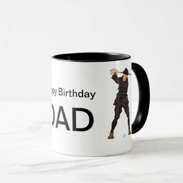 Vintages Aussehen Golfer Golf Tasse (VorderseiteRechts)