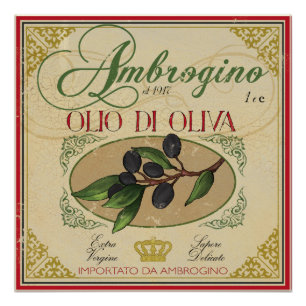 Vintages Aussehen Italienisches Label Art Poster