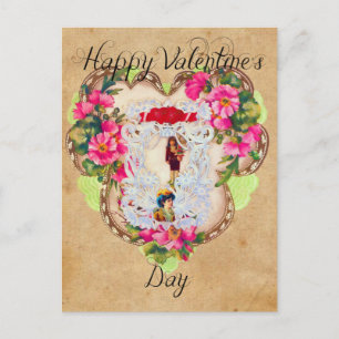 Vintages Aussehen Valentine Postkarte