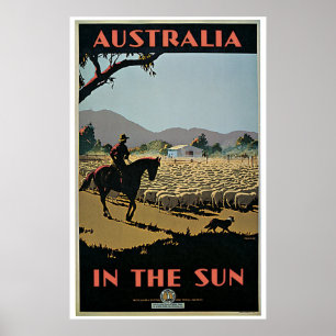 Vintages Australien im Sun Travel Poster