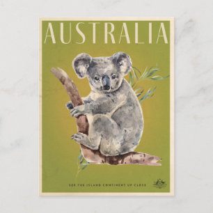 Vintages australisches Reiseplakat Postkarte