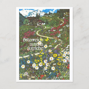 Vintages Austria Mountain Travel Poster Postkarte