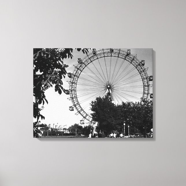 Vintages Austria Wien Prater Riesenrad Leinwanddruck (Vorderseite)