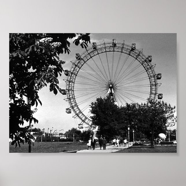 Vintages Austria Wien Prater Riesenrad Poster (Vorne)