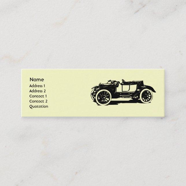 Vintages Auto Mini Visitenkarte (Vorderseite)