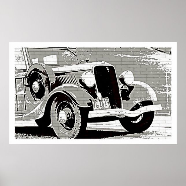 Vintages Auto-Poster Poster (Vorne)