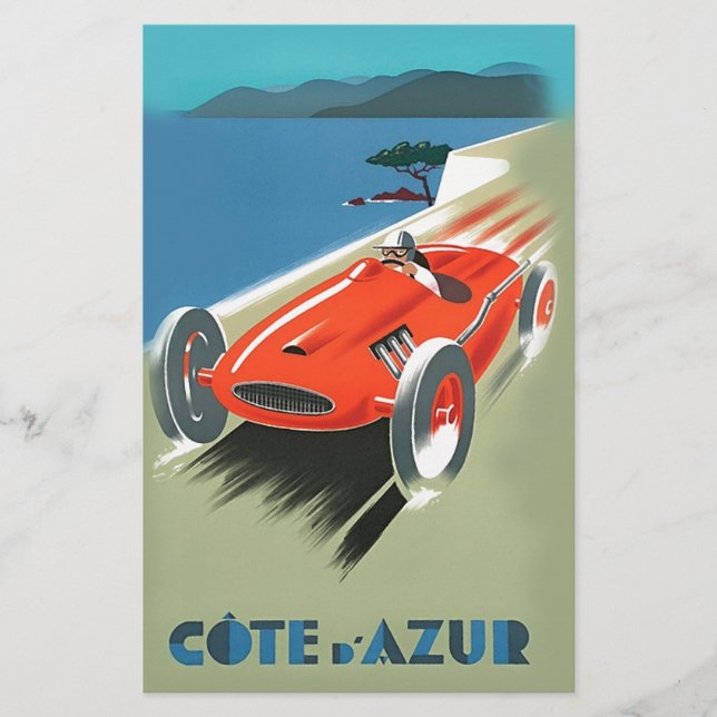 Vintages Auto Racing Briefpapier (Vorderseite)