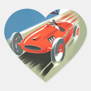 Vintages Auto Racing Herz-Aufkleber