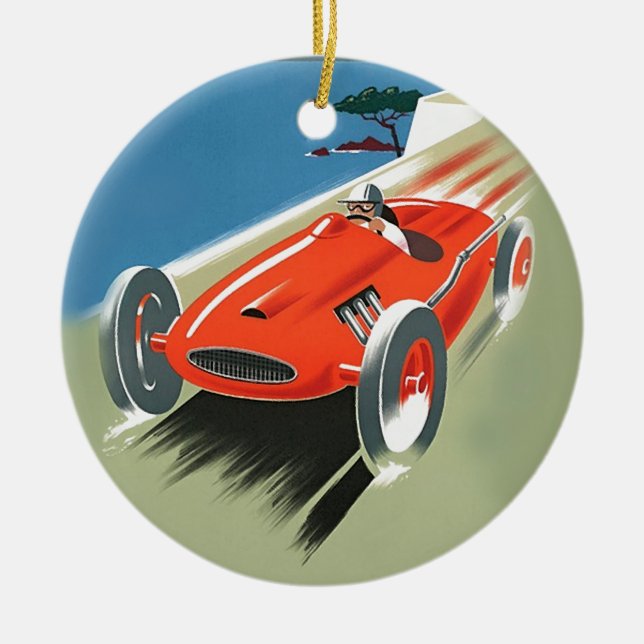 Vintages Auto Racing Keramik Ornament (Vorne)
