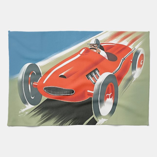 Vintages Auto Racing Küchentuch (Horizontal)