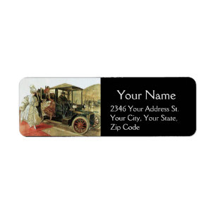 VINTAGES AUTO UND ELEGANTE DAMEN-KLASSISCHES AUTO