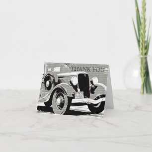 Vintages Auto Vielen Dank Note Card Dankeskarte