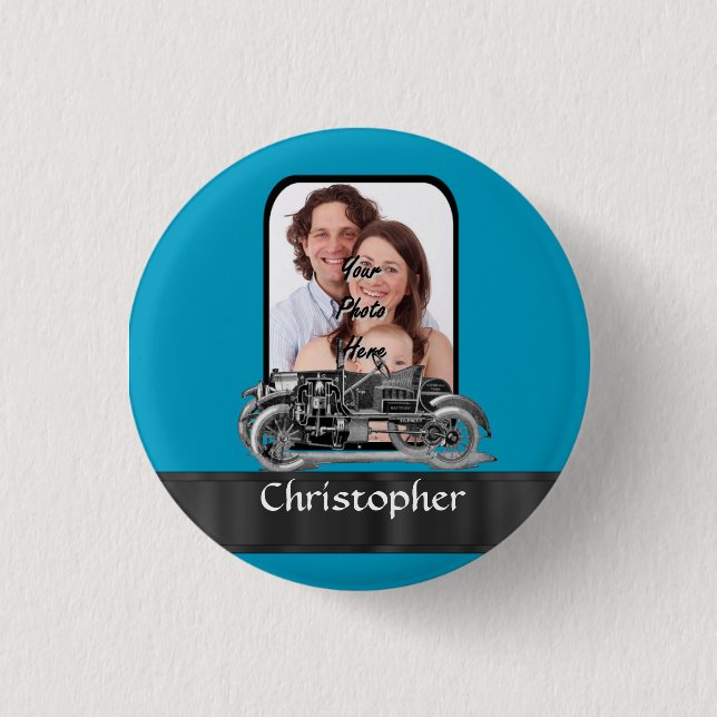 Vintages Automobil Button (Vorderseite)