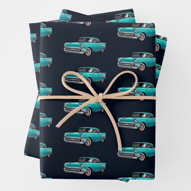 Vintages Automobil Geschenkpapier Set (Beispiel)