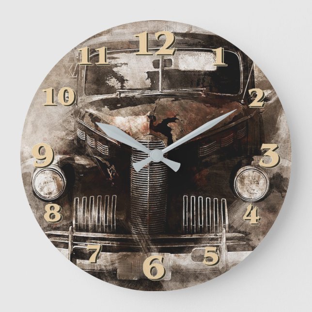 Vintages Automobil Große Wanduhr (Vorderseite)