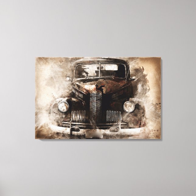 Vintages Automobil Leinwanddruck (Vorderseite)