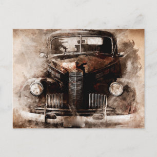 Vintages Automobil Postkarte