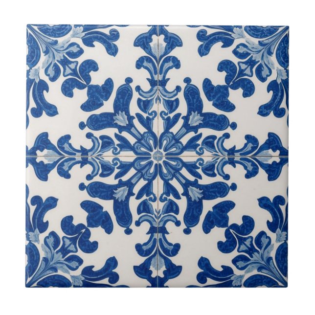 Vintages Azulejo-Mosaik Fliese (Vorderseite)
