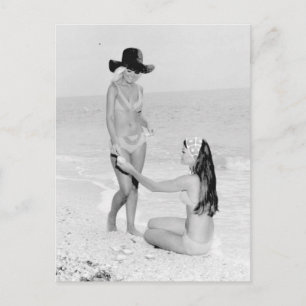Vintages B&W Foto Florida Bikini Giro del Malcanto Postkarte