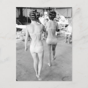 Vintages B&W Foto Florida Bikini Postkarte