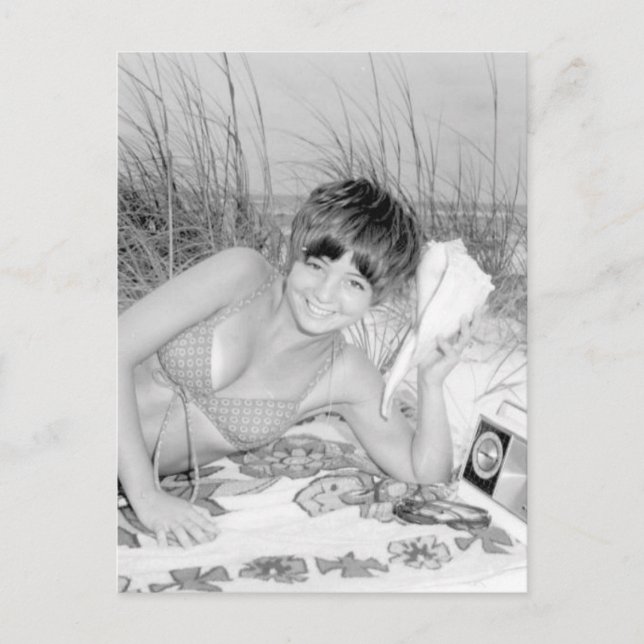 Vintages B&W Foto Florida Bikini Postkarte (Vorderseite)