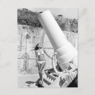 Vintages B&W Foto Florida Bikini Postkarte