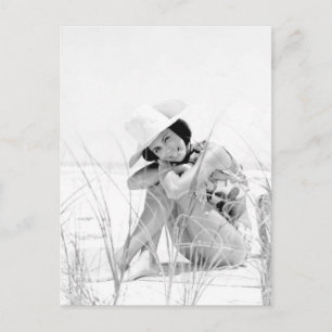 Vintages B&W Foto Florida Bikini Postkarte