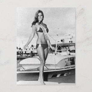 Vintages B&W Foto Florida Bikini Postkarte
