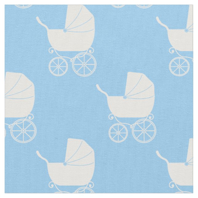 Vintages Baby Carriage Blue Stoff (Nahaufnahme)