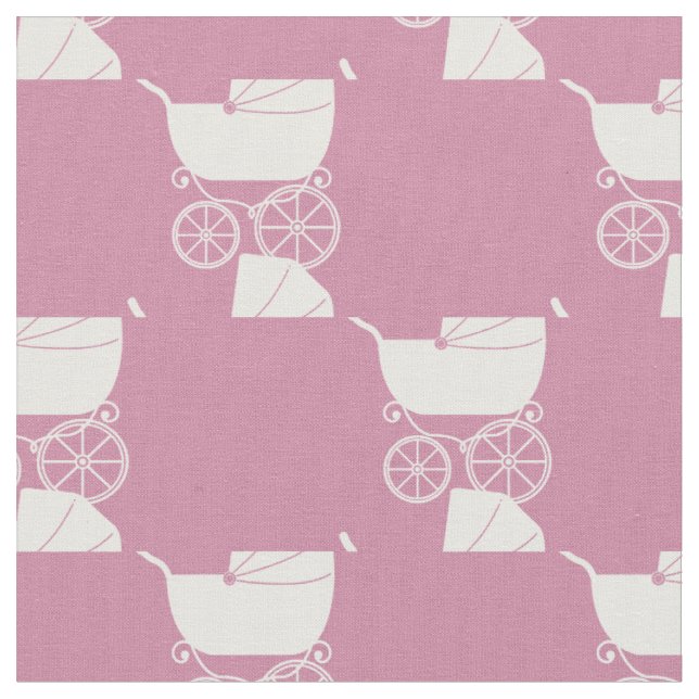 Vintages Baby Carriage Pink Stoff (Nahaufnahme)