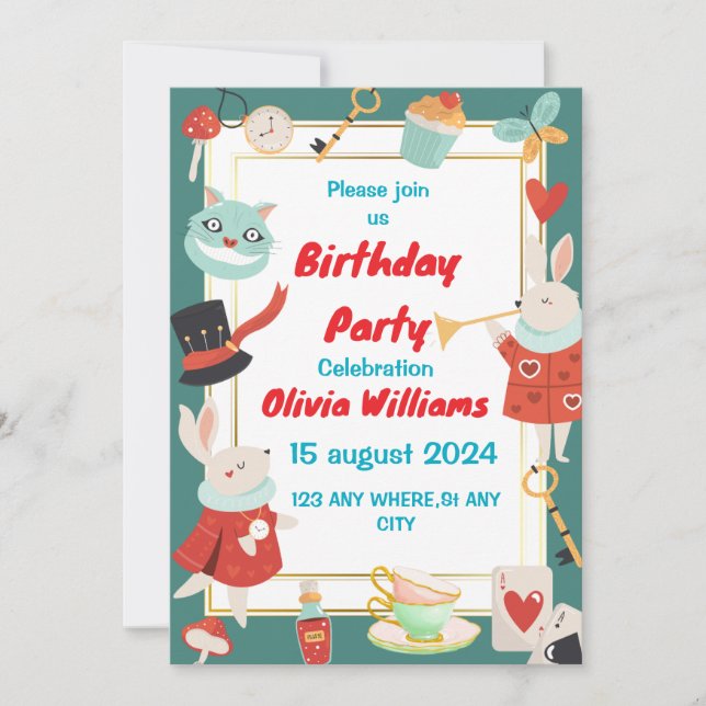 Vintages Baby Geburtstagseinladungen Einladung (Vorderseite)