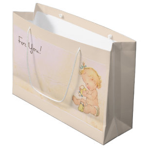 Vintages Baby Girl Große Geschenktüte