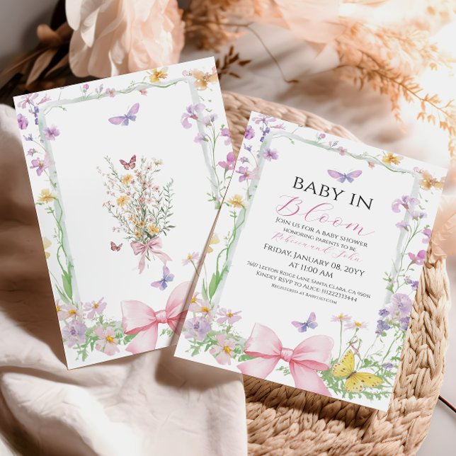 Vintages Baby in Bloom Wildblume Kinderdusche Einladung (Von Creator hochgeladen)