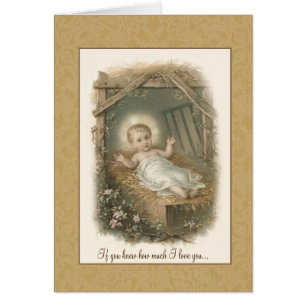 Vintages Baby Jesus in der Krippe