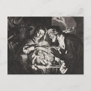 Vintages Baby Jesus Weihnachtskrippe Postkarte