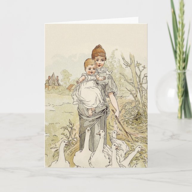 Vintages Baby Karte (Vorderseite)