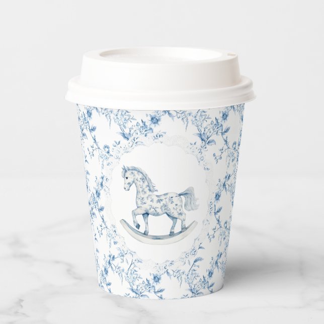 Vintages Baby Pferde Rocking Stühlen Papier Cups Pappbecher (Vorderseite)