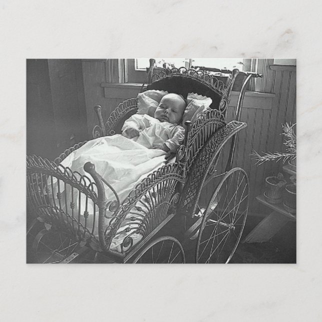 Vintages Baby und Stroller Postkarte (Vorderseite)