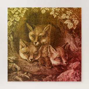 Vintages Babyfußwald Puzzle