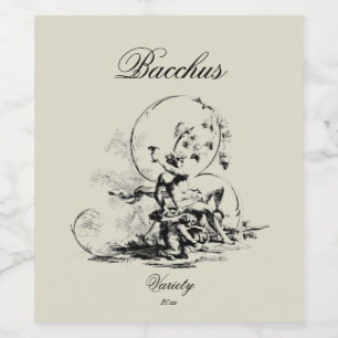 Vintages Bacchus-Weinetikett Weinetikett