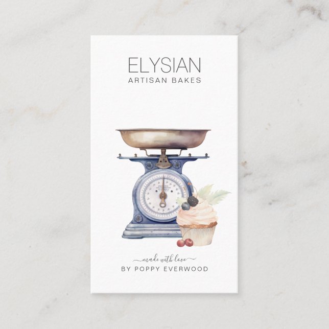 Vintages Bäckereigebäck Koch Visitenkarte (Vorderseite)