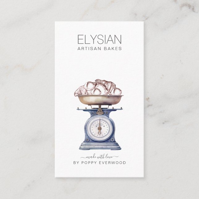 Vintages Bäckereigebäck Koch Visitenkarte (Vorderseite)