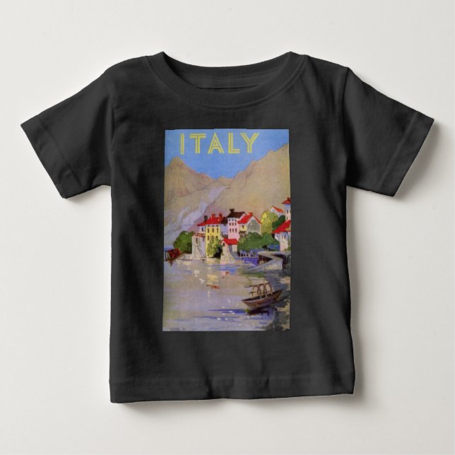 Vintages Badeort Italien Tourismus Baby T-shirt (Vorderseite)